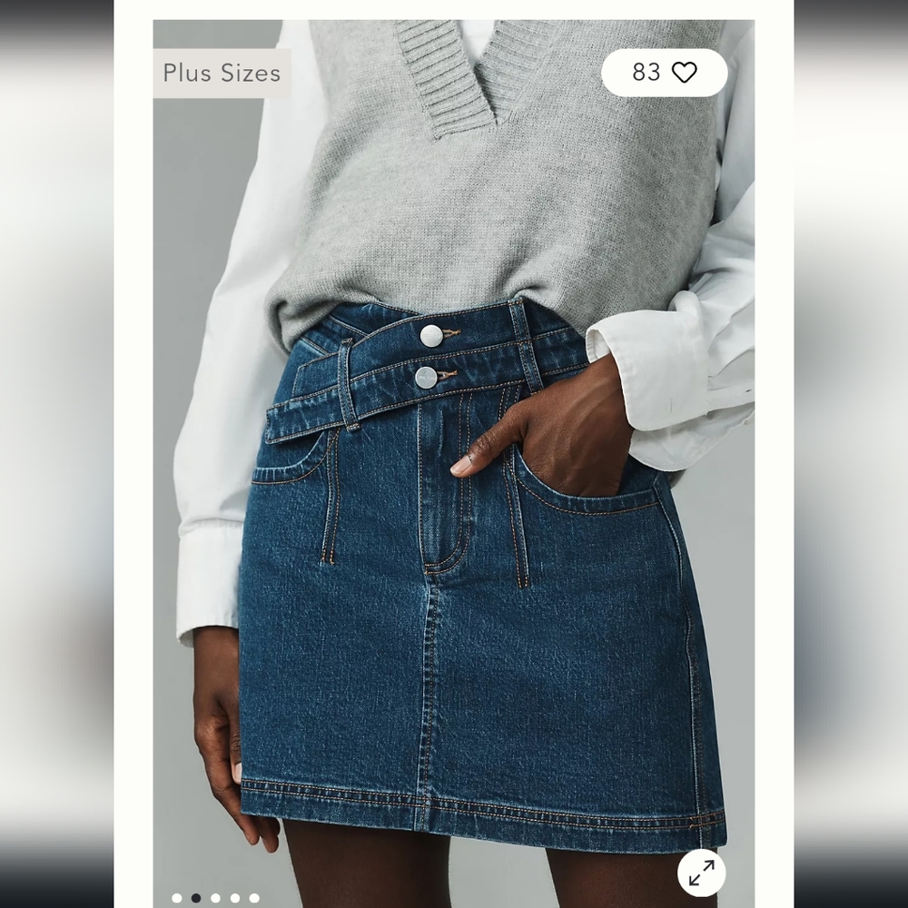 Pilcro Double Waist Denim Mini Skirt